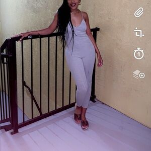 Missguided Light Gray Jumpsuit